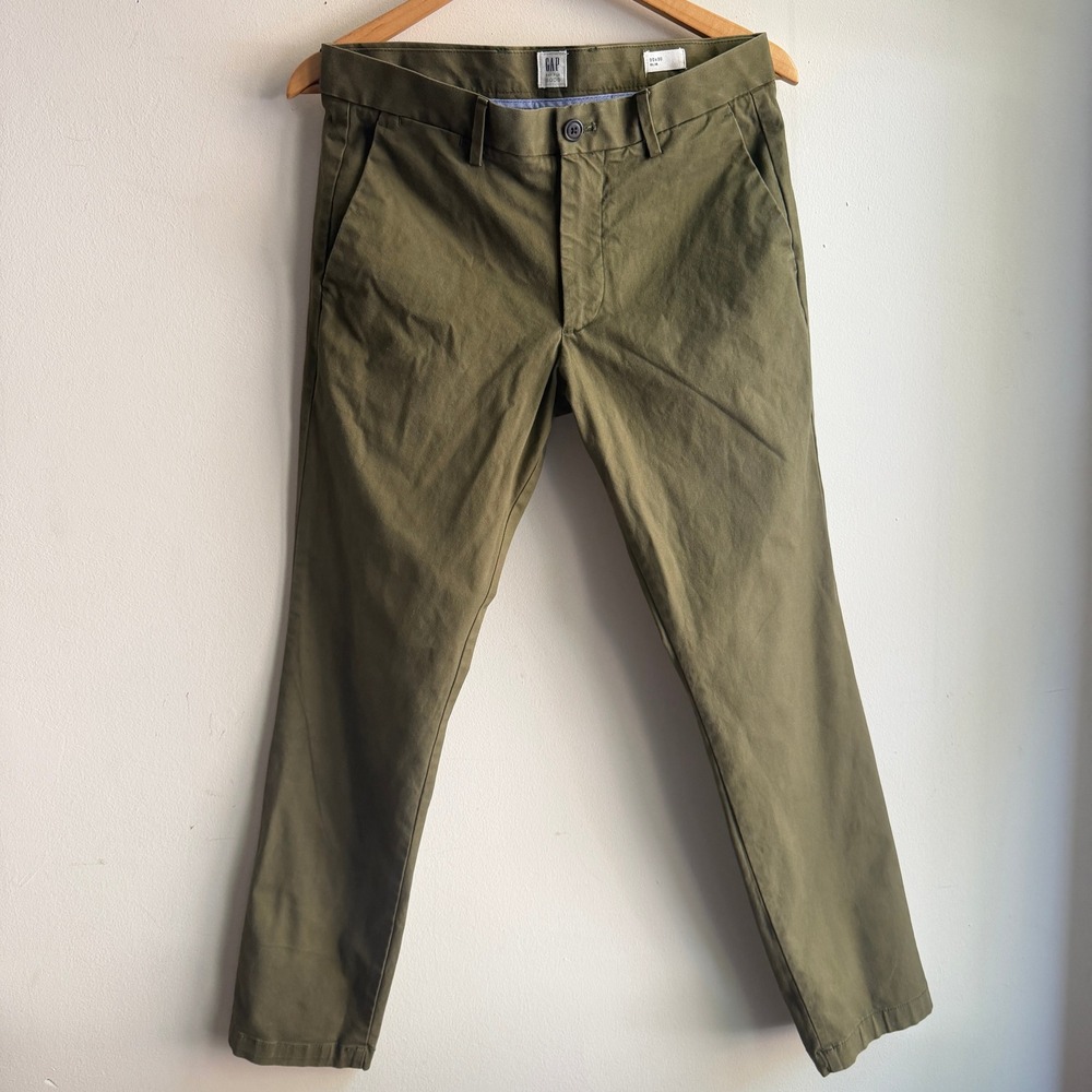 Gap Slim Fit Chino Pants Olive Green 30x30